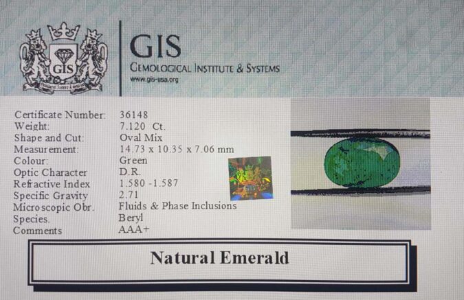 Emerald 7.12 Ct.