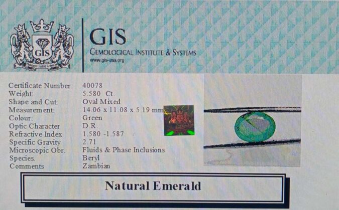 Emerald 5.58 Ct.
