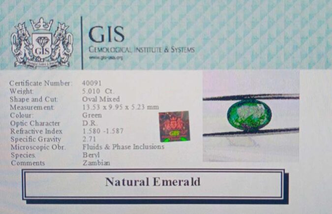 Emerald 5.01 Ct.