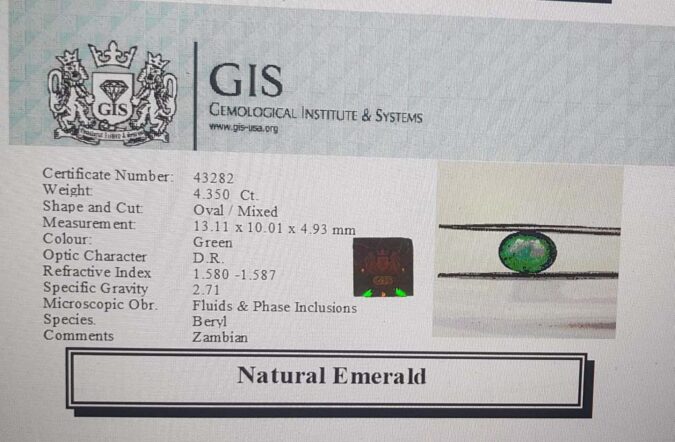 Emerald 4.35 Ct. Emerald 4.35 Ct.