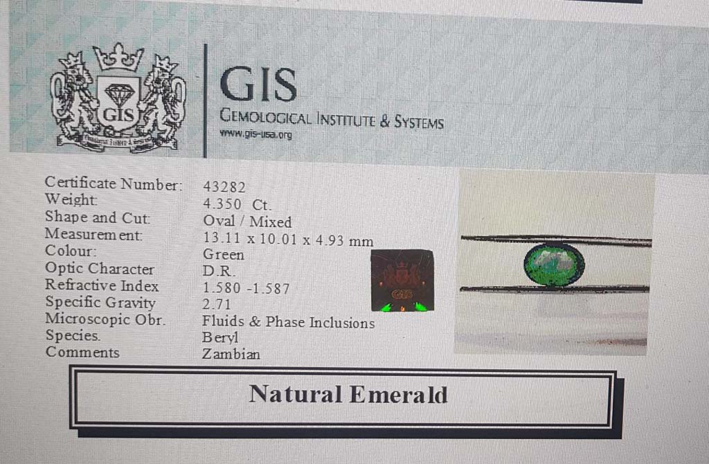 Emerald 4.35 Ct. Emerald 4.35 Ct.