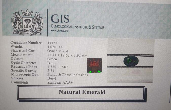 Emerald 4.02 Ct.