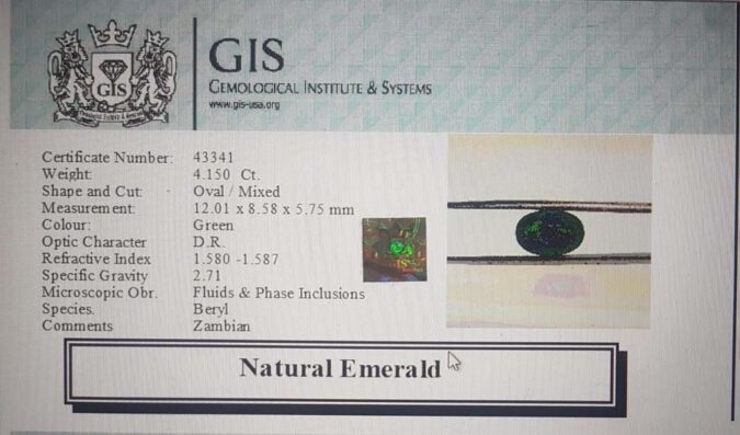 Emerald 4.15 Ct.