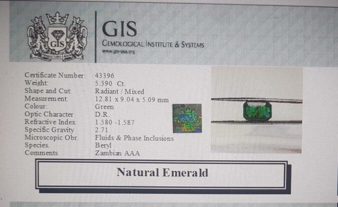 Emerald 5.39 Ct.