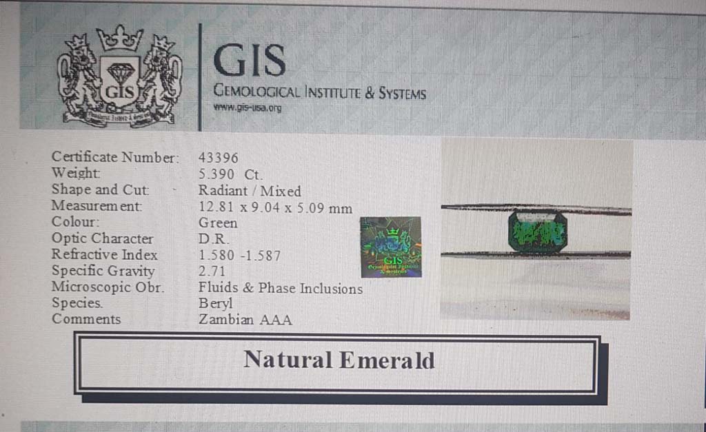 Emerald 5.39 Ct.