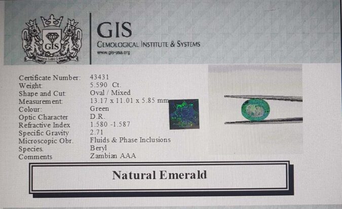 Emerald 5.59 Ct.