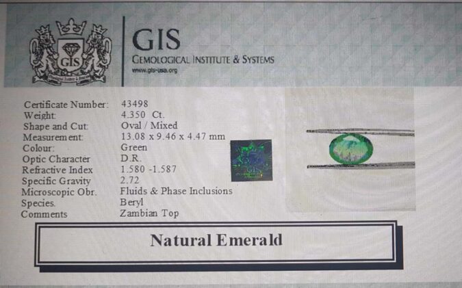 Emerald 4.35 Ct. Emerald 4.35 Ct.