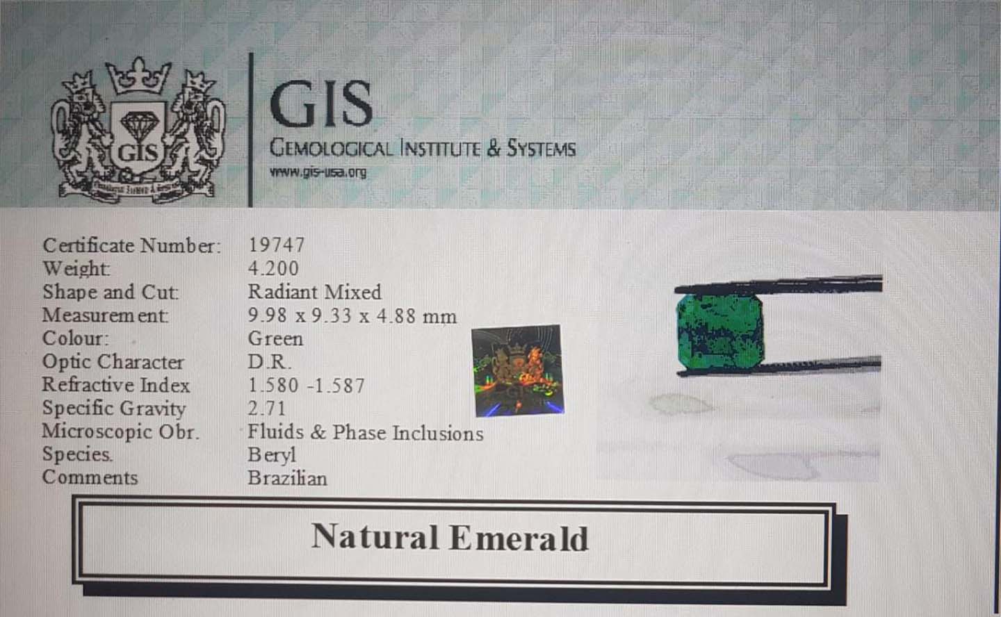 Emerald 4.2 Ct.