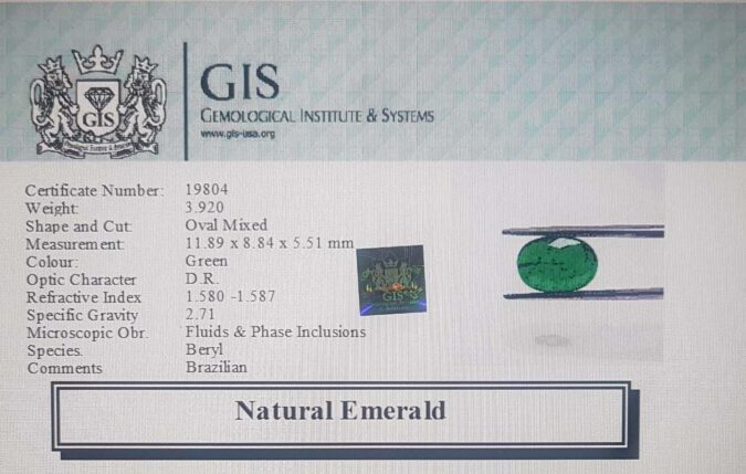 Emerald 3.92 Ct.