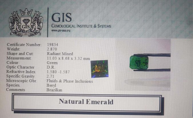 Emerald 2.87 Ct. Emerald 2.87 Ct.