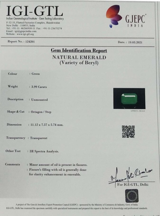 Emerald 3.99 Ct.