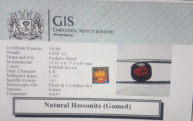 Hessonite (Gomed) 4.64 Ct.