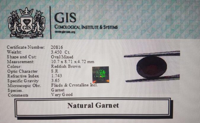 Garnet 3.45 Ct.