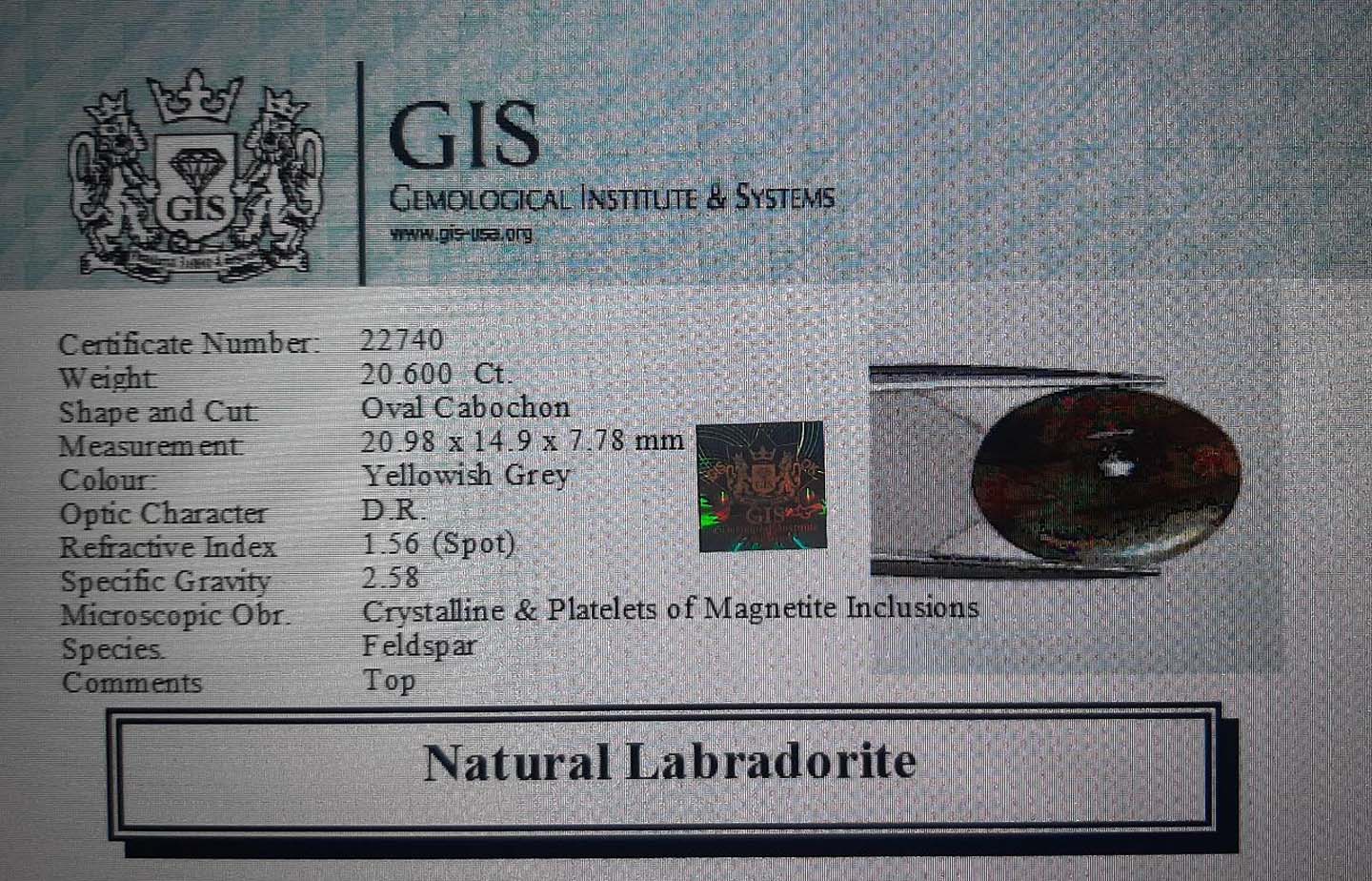 Labradorite 20.6 Ct.