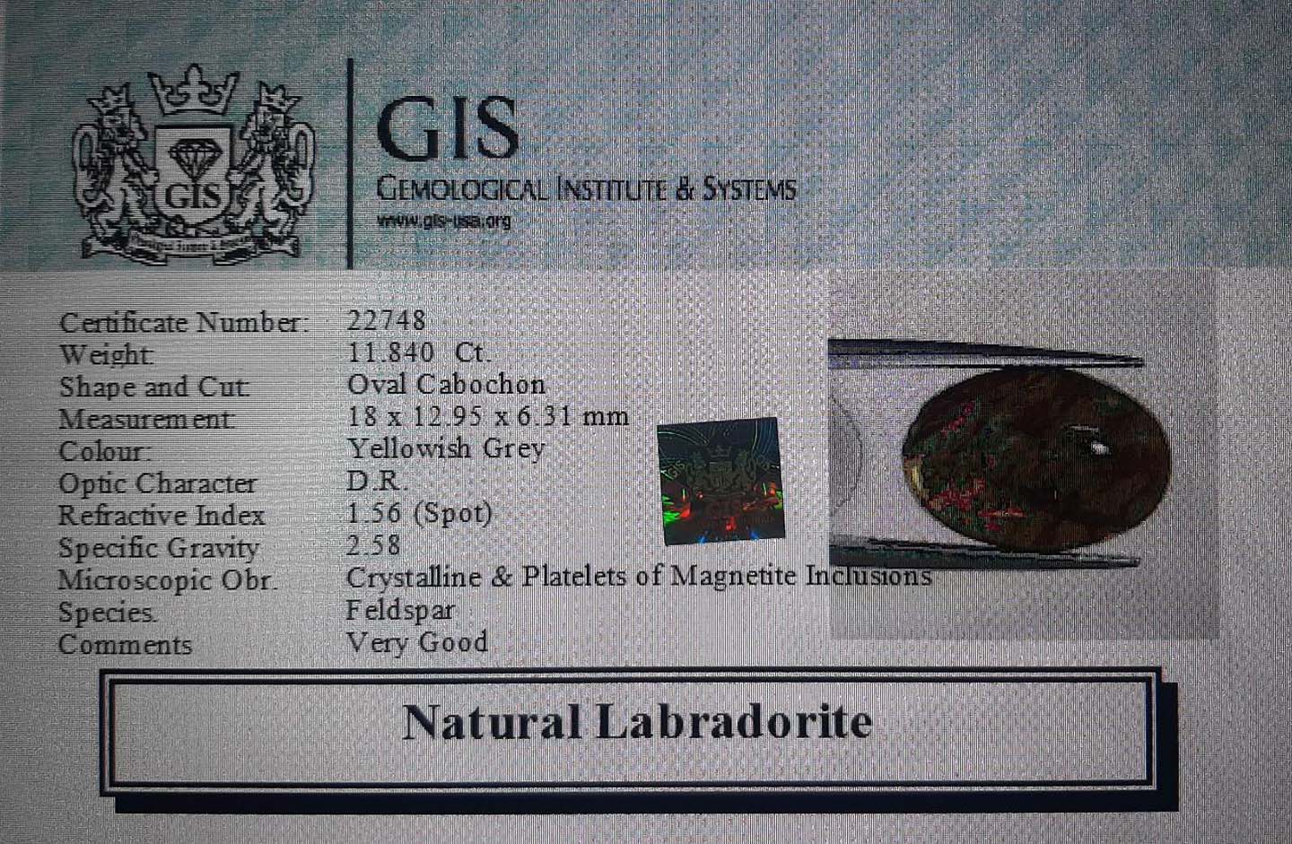 Labradorite 11.84 Ct. Labradorite 11.84 Ct.