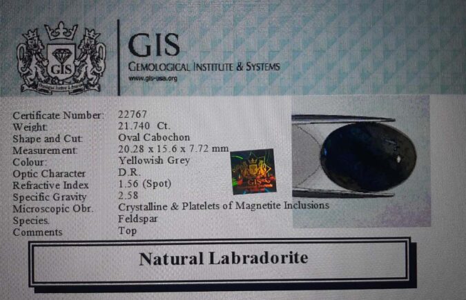 Labradorite 21.74 Ct.