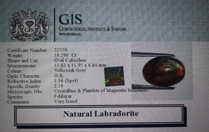 Labradorite 10.29 Ct.