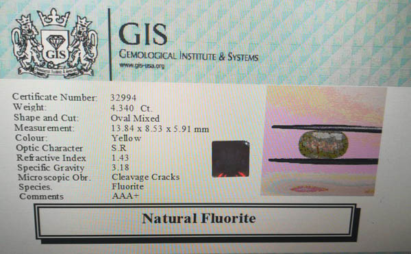 Fluorite 4.34 Ct.