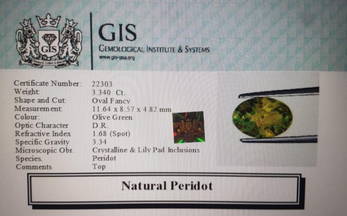 Peridot 3.34 Ct.