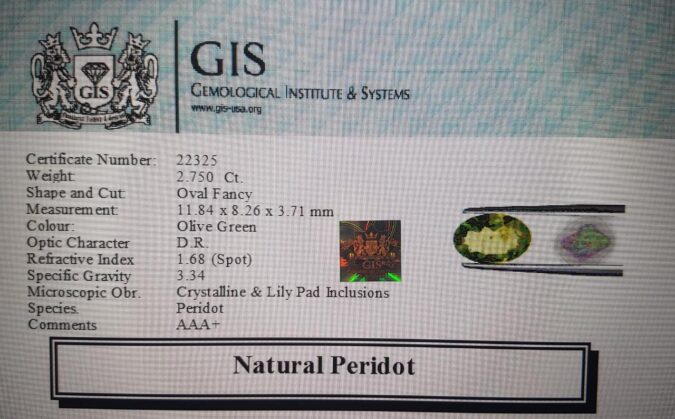 Peridot 2.75 Ct.