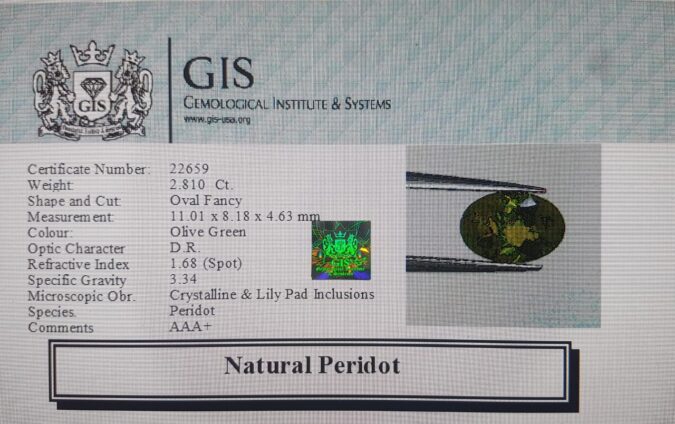Peridot 2.81 Ct. Peridot 2.81 Ct.