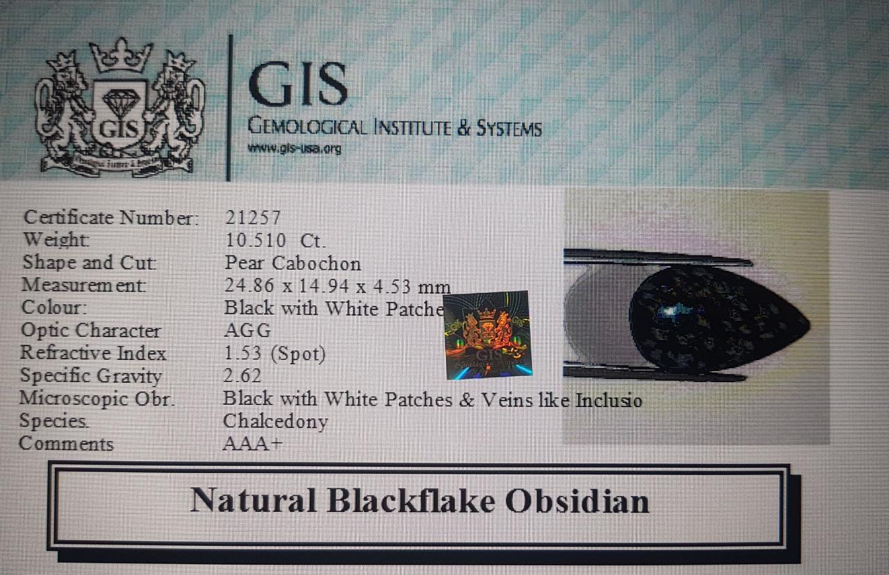 Blackflake Obsidian 10.51 Ct.