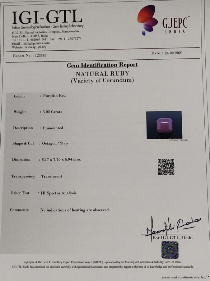 Ruby 5.02 Ct.
