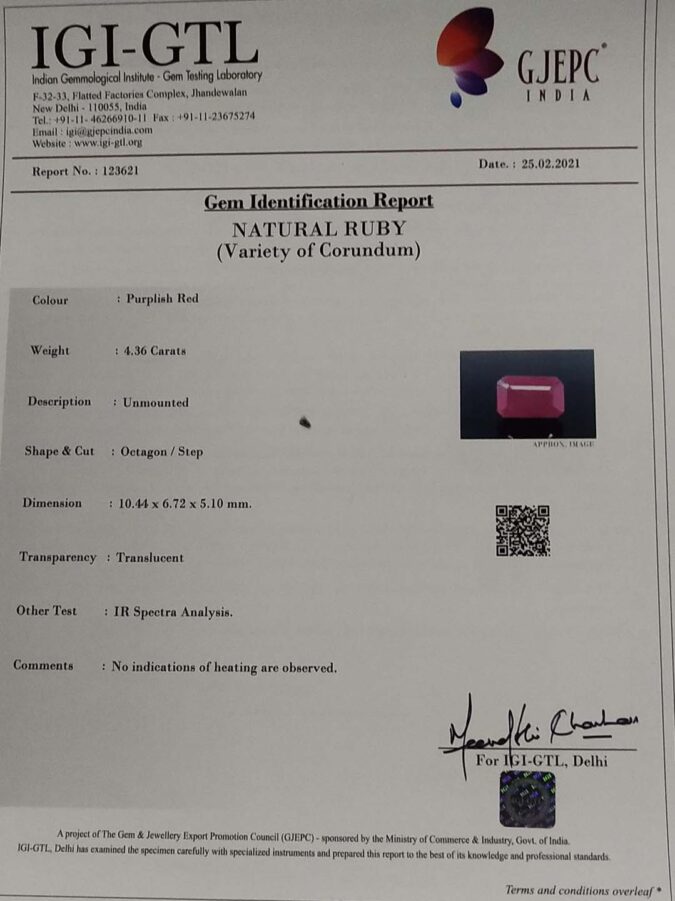 Ruby 4.36 Ct.