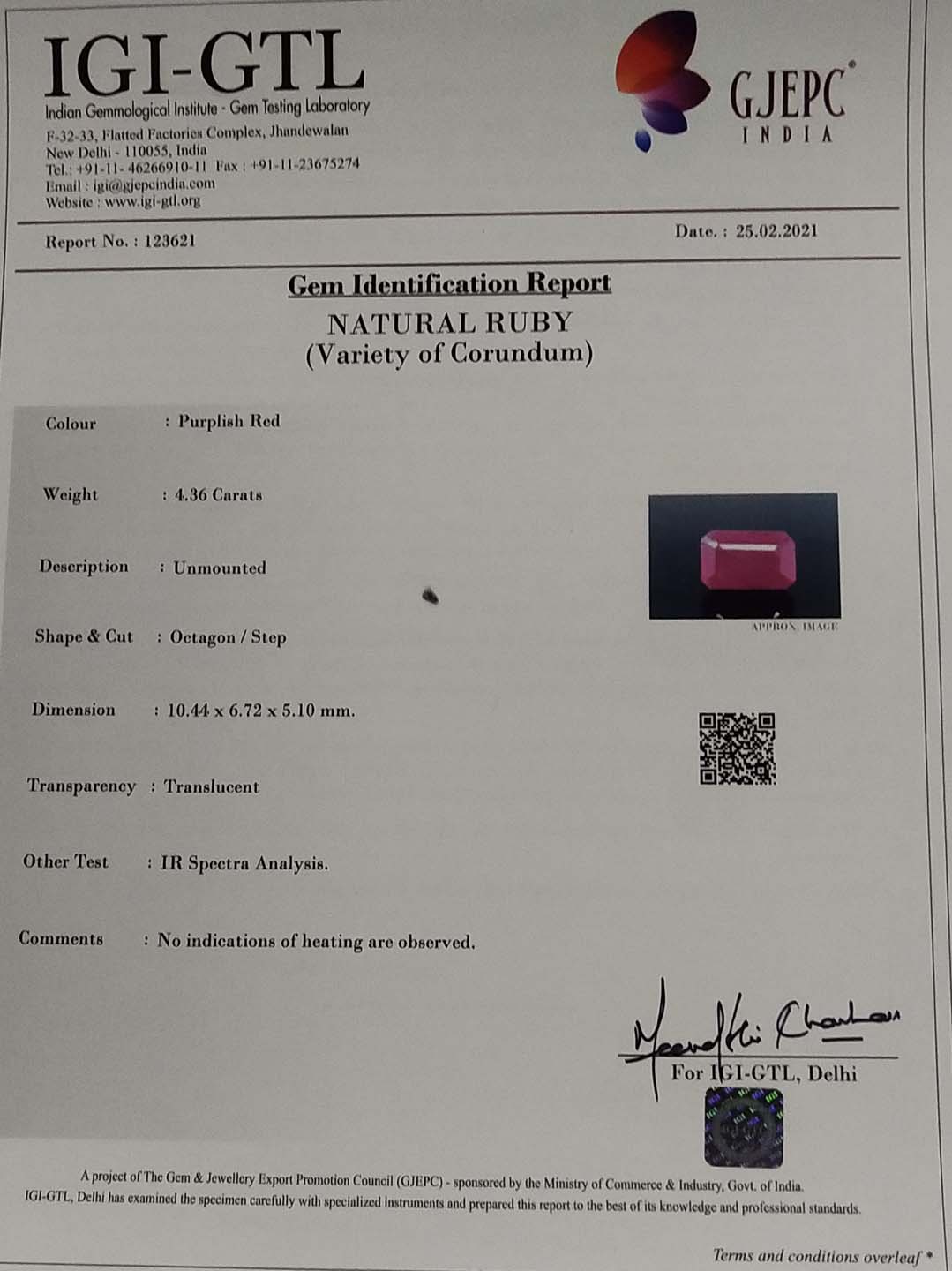 Ruby 4.36 Ct.