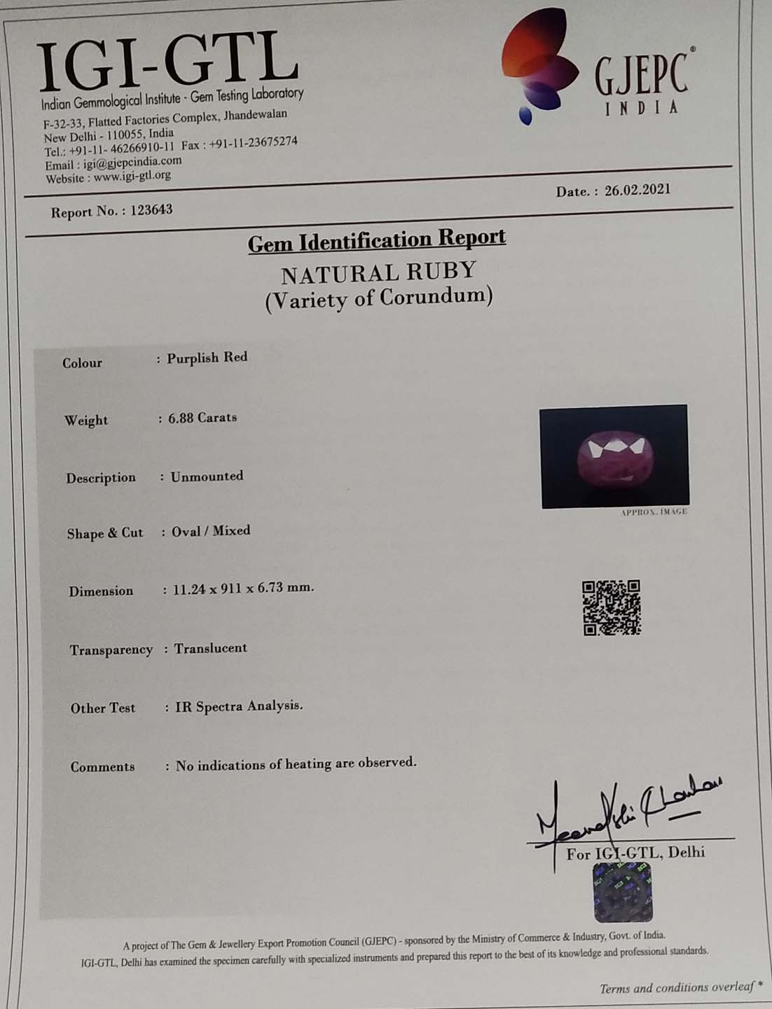 Ruby 6.88 Ct. Ruby 6.88 Ct.