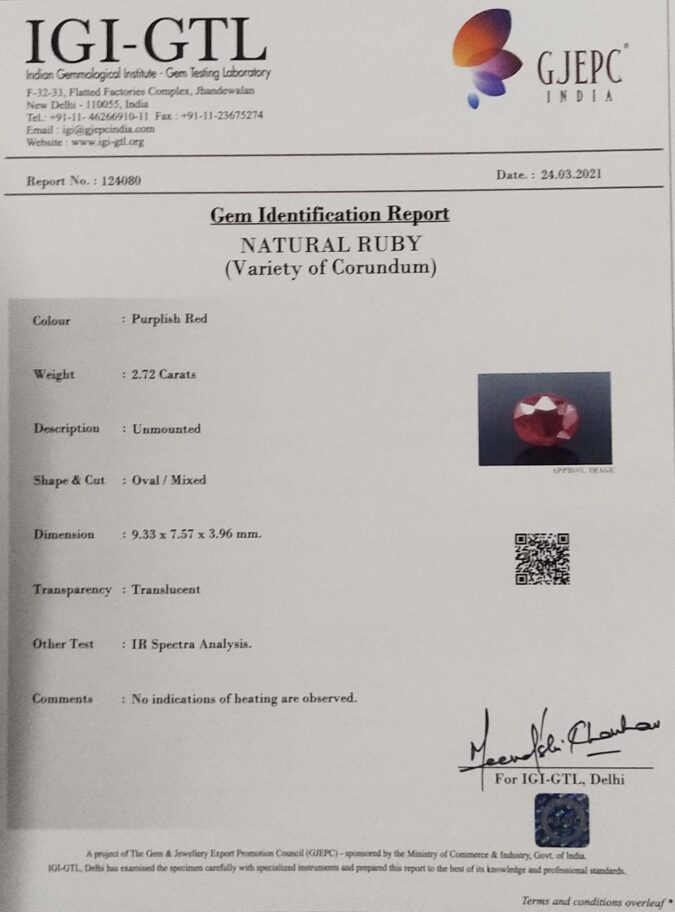 Ruby 2.72 Ct.