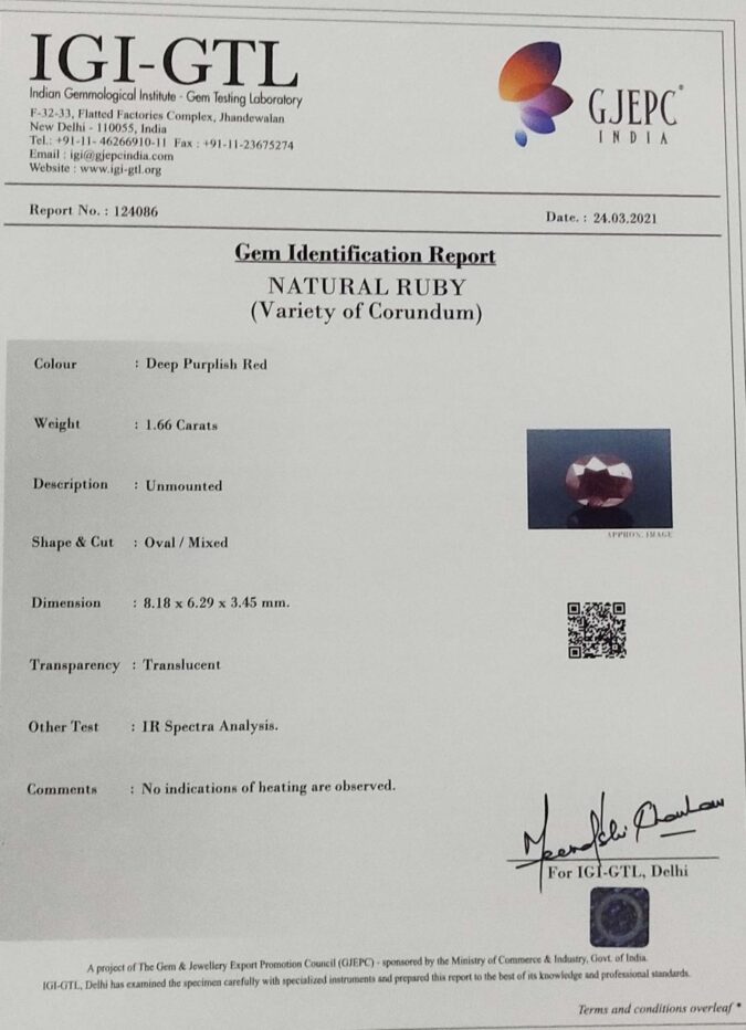Ruby 1.66 Ct.