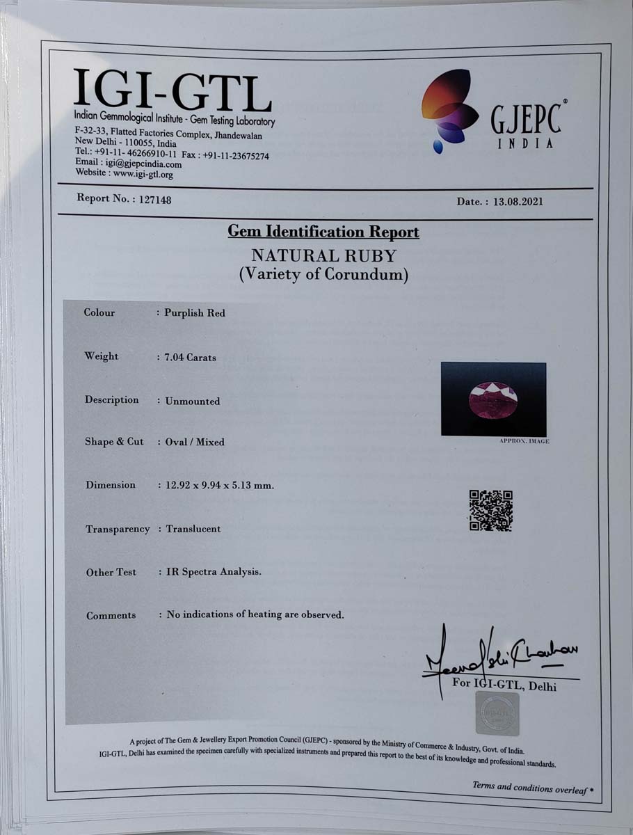 Ruby 7.04 Ct.