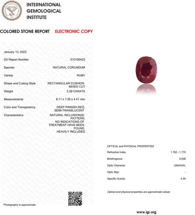 Ruby 2.39 Ct.