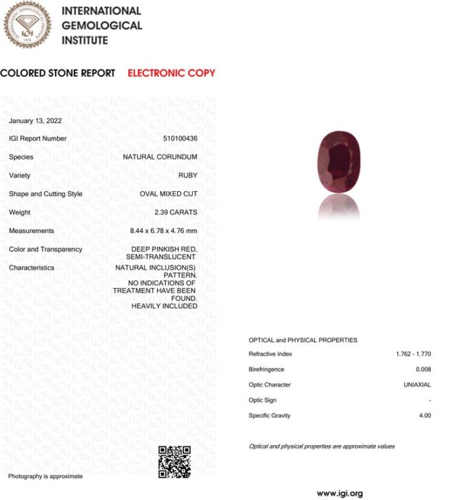 Ruby 2.39 Ct.