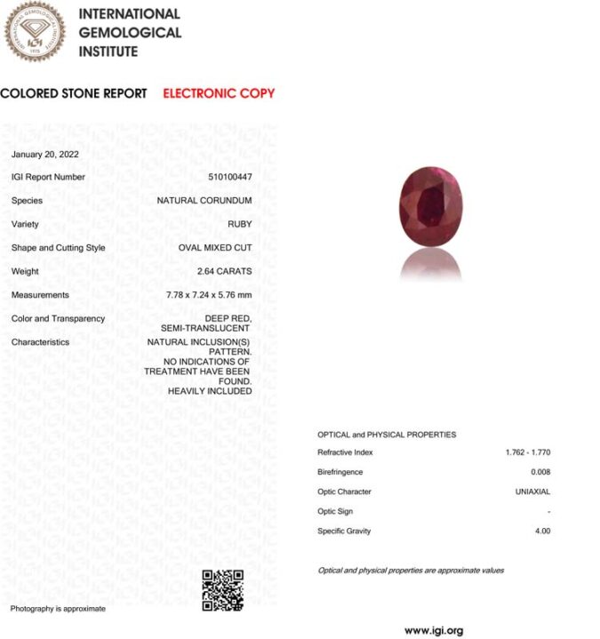 Ruby 2.64 Ct.