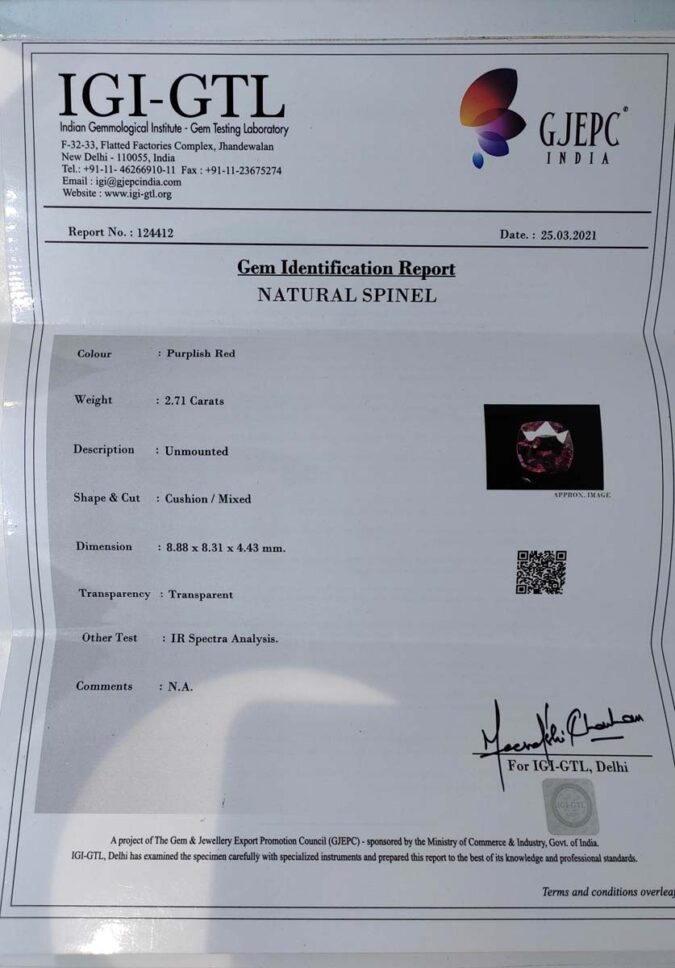 Spinel 2.71 Ct.