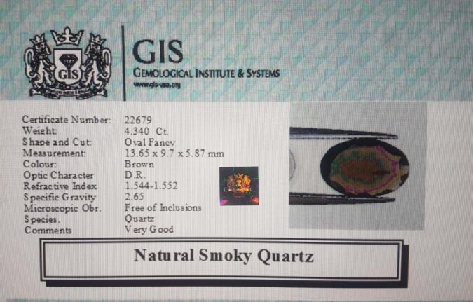 Smoky Quartz 4.34 Ct.