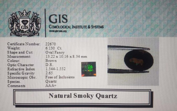 Smoky Quartz 6.13 Ct.