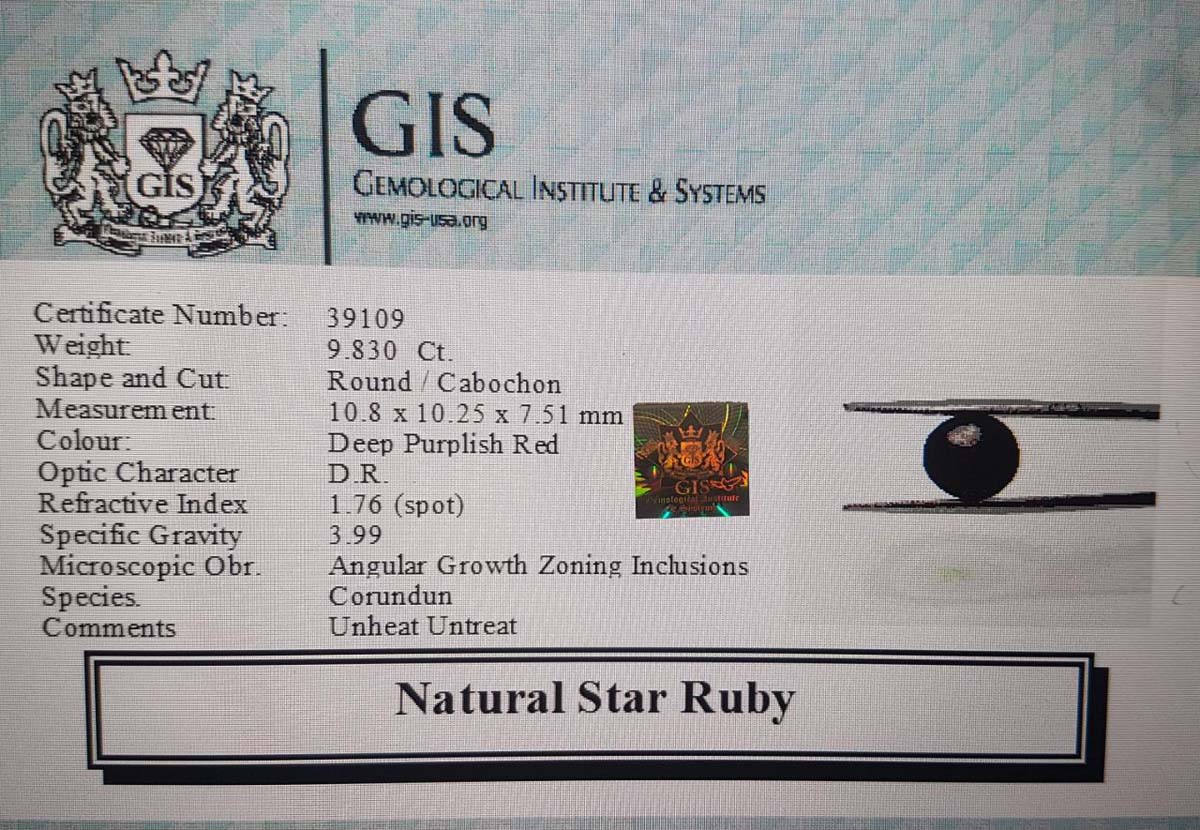 Star Ruby 9.83 Ct.