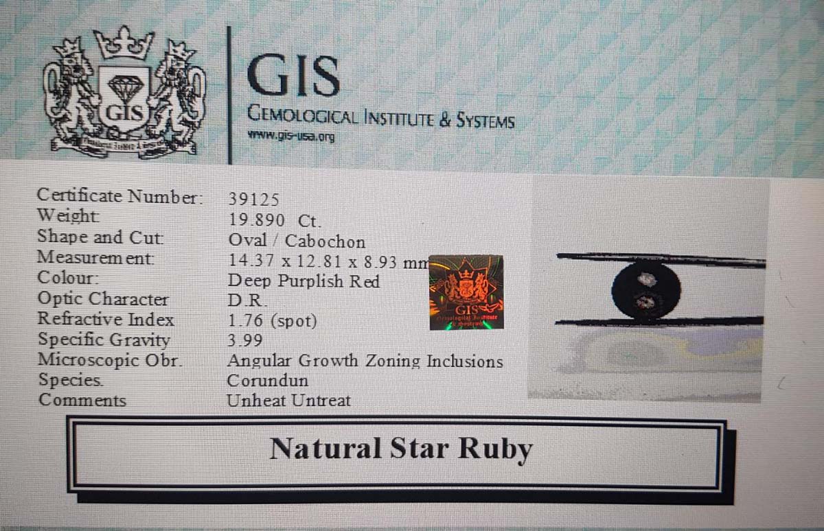 Star Ruby 19.89 Ct.