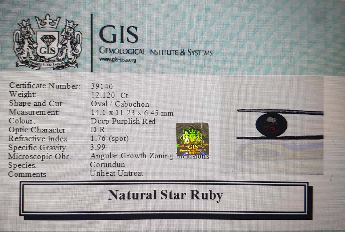 Star Ruby 12.12 Ct.