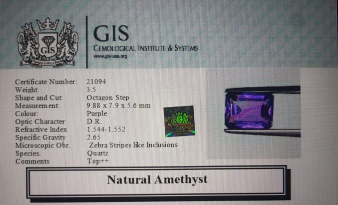 Amethyst 3.5 Ct.
