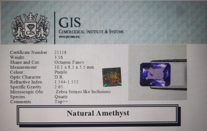 Amethyst 3.16 Ct.