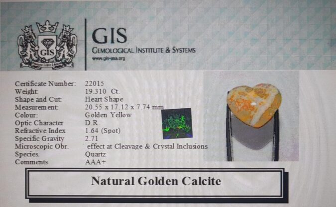 Golden Calcite 19.31 Ct.