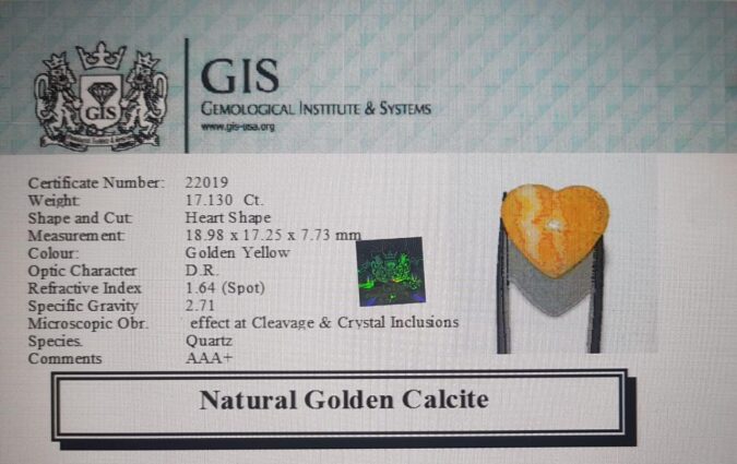 Golden Calcite 17.13 Ct.