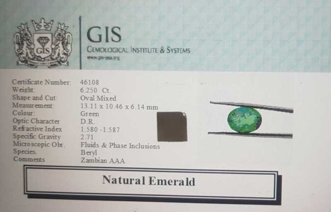 Emerald 6.25 Ct.