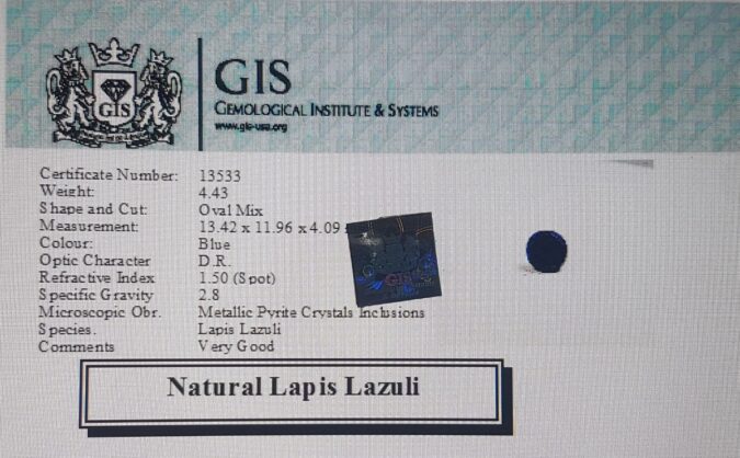 Lapis Lazuli 4.43 Ct.