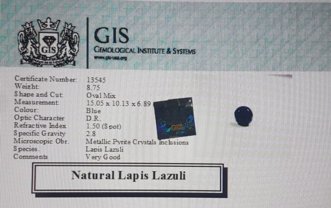 Lapis Lazuli 8.75 Ct.