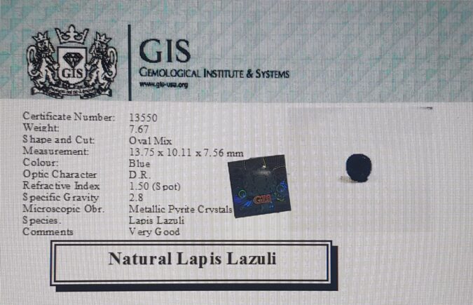 Lapis Lazuli 7.67 Ct.